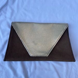 Handmade Light Brown and Silver Clutch